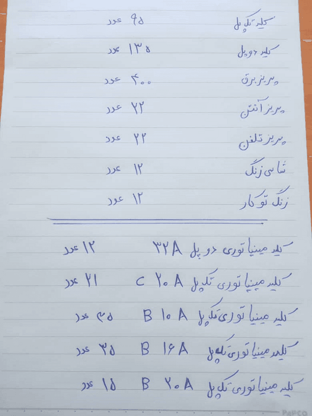 نمونه 1 لیست مشتری